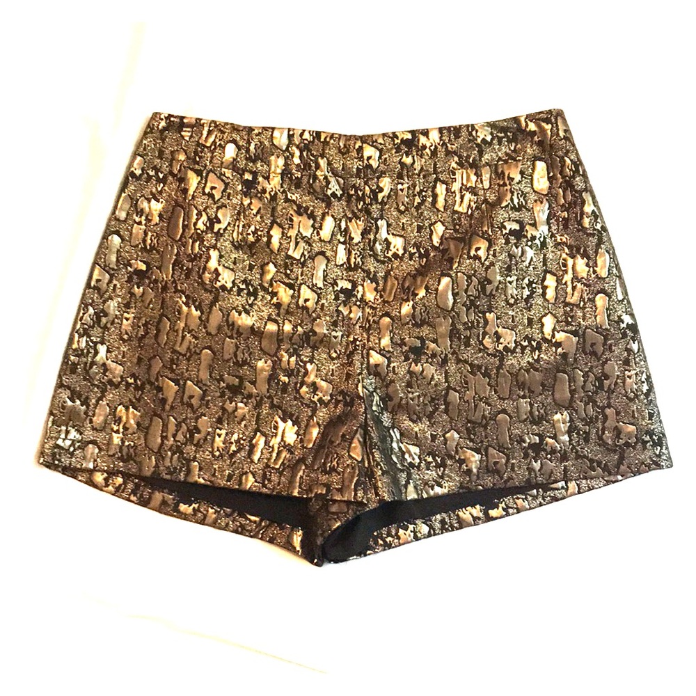 Ecote Metallic Bronze Textured Women's Shorts